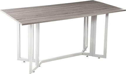 SEI Furniture Driness Drop Leaf Console to Dining Convertible Table, Weathered Gray, White - LeafyLoom