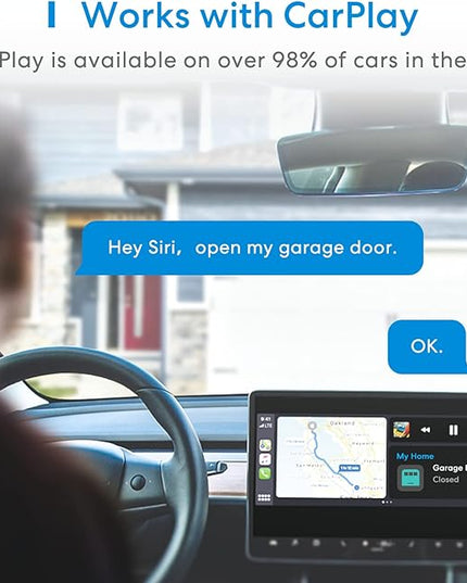 meross Smart Garage Door Opener Remote, Compatible with Apple HomeKit, Amazon Alexa, Google Assistant, SmartThings, Multiple Notification Modes, No Hub Needed,White meross