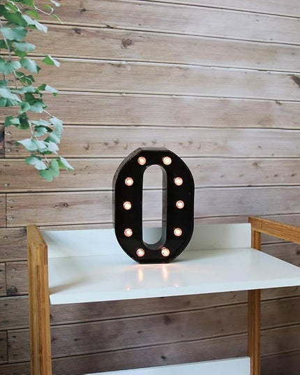 Light Up Black Alphabet Marquee Letters Sign LED Marquee Number Lights Sign for Night Light Home Bar Christmas Lamp Birthday Party Wedding Decoration O - LeafyLoom