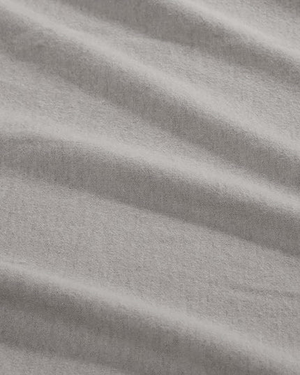 Comfort Spaces Cotton Flannel Breathable Warm Deep Pocket Sheets with Pillow Case Bedding, Full, Grey Solid 4 Piece - LeafyLoom