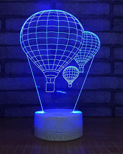 Hot Air Balloon Night Light 3D Visual LED Desk Lamp Fire Balloon Toy Household Home Room Decor 7 Colors Change Touch Table Light Birthday Gift Christmas Gift for Kids and Adult - LeafyLoom