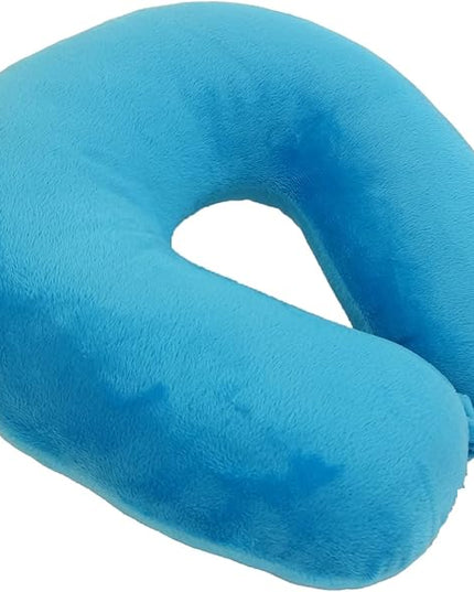 Adult Cozy Soft Microfiber Neck Pillow, Compact, Perfect for Plane or Car Travel, Light Blue - LeafyLoom