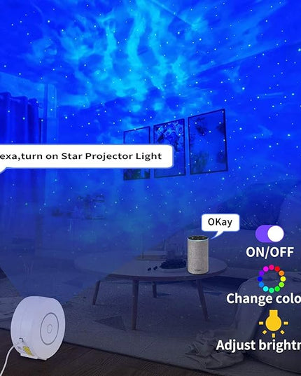 CHIGIH Smart Galaxy Star Projector,LED Starry Sky Night Light ,Nebula Ceiling Night Light App & Voice Controlled for Gaming Room,Bedroom,Home Theater,Camp Tent lightupforyouinCHIGIH