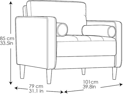 Lifestyle Solutions Lexington Armchair, Navy Blue - LeafyLoom