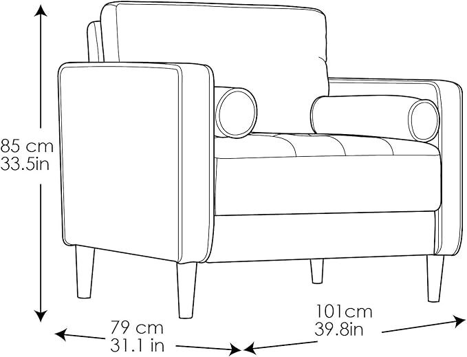 Lifestyle Solutions Lexington Armchair, Navy Blue - LeafyLoom