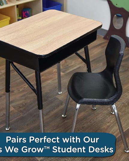 Angeles H, Black with Chrome Legs MyPosture Children's Chair, 10-inch - LeafyLoom