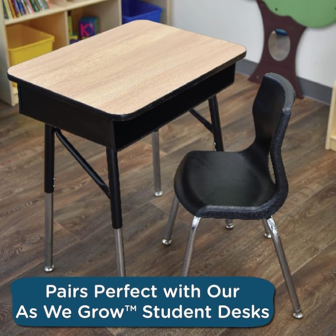 Angeles H, Black with Chrome Legs MyPosture Children's Chair, 10-inch - LeafyLoom