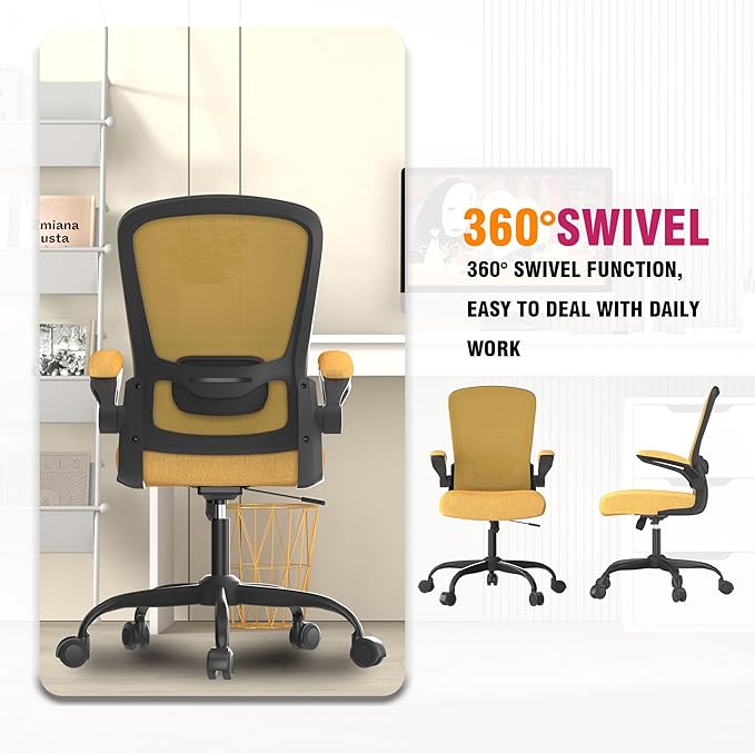 Office Chair, Ergonomic Desk Chair with Adjustable Lumbar Support, High Back Mesh Computer Chair with Flip-up Armrests-BIFMA Passed Task Chairs, Executive Chair for Home Office - LeafyLoom