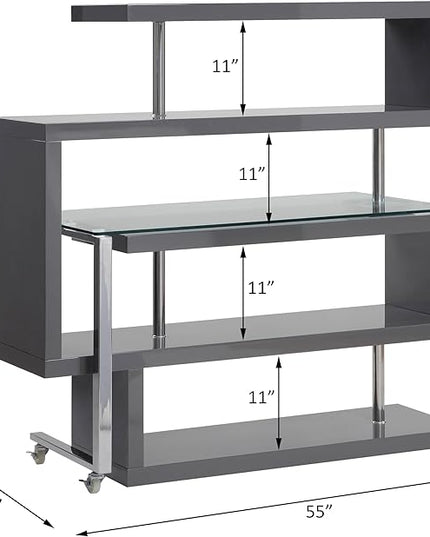 NicBex Kimberly-DW-00028-LWJ Home Office Desks, 55"x24"x54", Gray - LeafyLoom