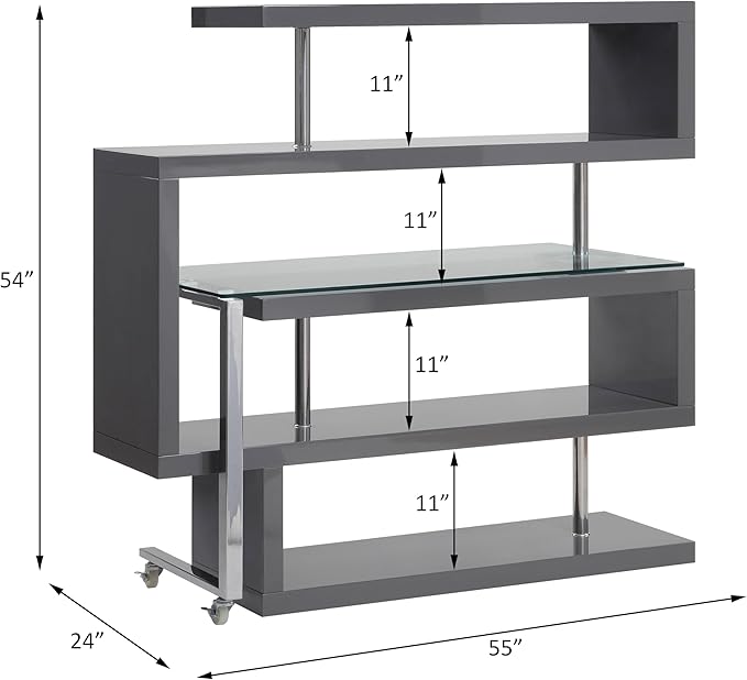 NicBex Kimberly-DW-00028-LWJ Home Office Desks, 55"x24"x54", Gray - LeafyLoom