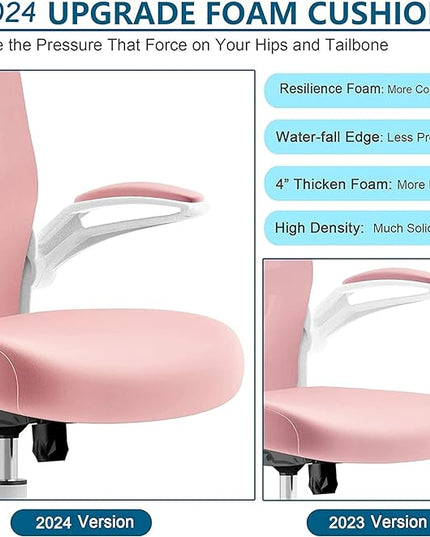 Mimoglad Office Chair, High Back Ergonomic Desk Chair with Adjustable Lumbar Support and Headrest, Swivel Task Chair with flip-up Armrests for Guitar Playing, 5 Years Warranty - LeafyLoom