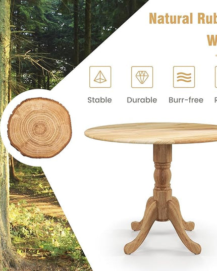 Round Dining Table, All Natural - LeafyLoom