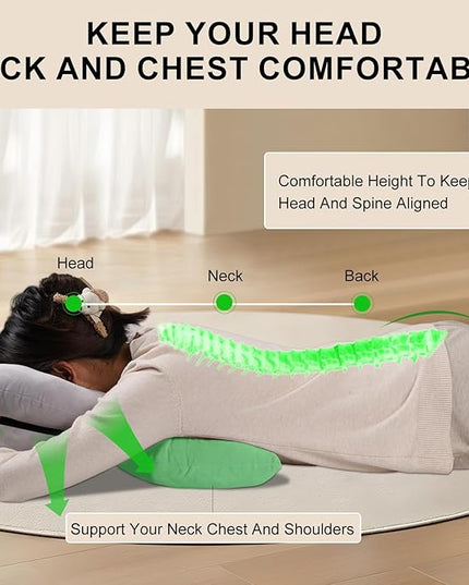 Breathe Easy Face Down Pillow, Height Adjustable Face Down Pillow for Sleeping, Face Down Pillow After Eye Surgery, Prone Pillow, Retinal Vitrectomy Recovery Equipment, Home Massage Pillow - LeafyLoom