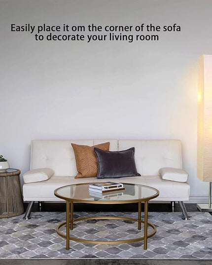 Modern Floor Lamp, Dimmable 3 Levels Brightness Paper Tall Lamp Standing Lamps with Lampshade, 55'' Minimalist Floor Lamps for Office, Kids Room, Reading, Home Decor (Off White) - LeafyLoom
