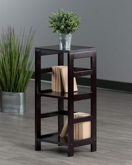 Winsome Leo Model Name Shelving, Tall, Espresso - LeafyLoom
