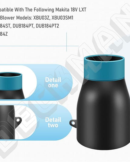DECKMAN 191L13-5 191B21-6 Blower Nozzle Adapter/197889-6 Flat End Nozzle Attachment/Car Drying Nozzle Compatible with Makita Leaf Blowers XBU03Z XBU03SM1 XBU02Z XBU03 DUB362 - LeafyLoom