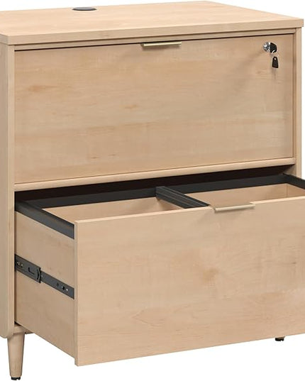 Sauder Clifford Place 2-Drawer Lateral File Cabinet, L: 29.53" x W: 18.5" x H: 30.28", Natural Maple Finish - LeafyLoom