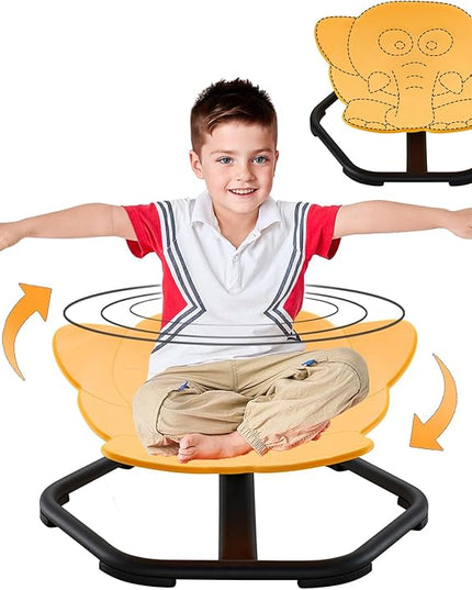 Spinning Chair for Autistic Kids Sit and Spin Chair for Kids Swivel Sensory Chair Elephant Spinning Seat Autism Sensory Chair Items for Sensory Room Training Balance Body Coordination - LeafyLoom