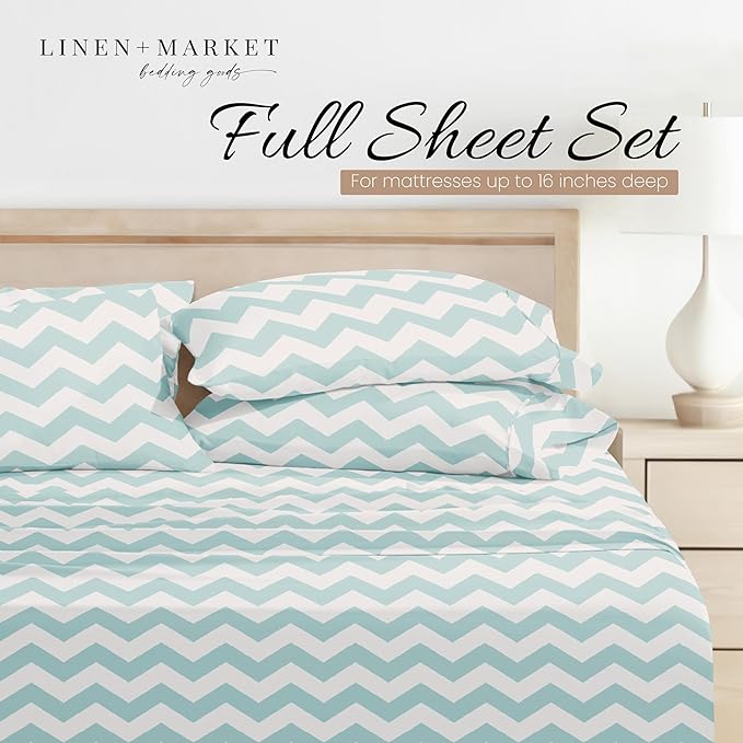Linen Market 3 Piece Twin Bedding Sheet Set (Turquoise Arrow) - Sleep Better Than Ever with These Ultra-Soft & Cooling Bed Sheets for Your Twin Size Bed - Deep Pocket Fits 16" Mattress - LeafyLoom