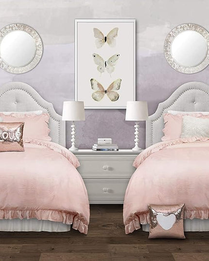 Lush Decor Reyna Ruffle Comforter Set - 3 Piece Cozy Ruffled Bedding Set - Timeless Elegance and Comfort for Dorm Room - Full/ Queen, Blush - LeafyLoom