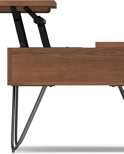 SIMPLIHOME Hunter Lift Top Coffee Table, 48 inch, Walnut Veneer - LeafyLoom