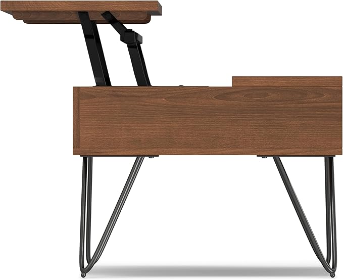 SIMPLIHOME Hunter Lift Top Coffee Table, 48 inch, Walnut Veneer - LeafyLoom