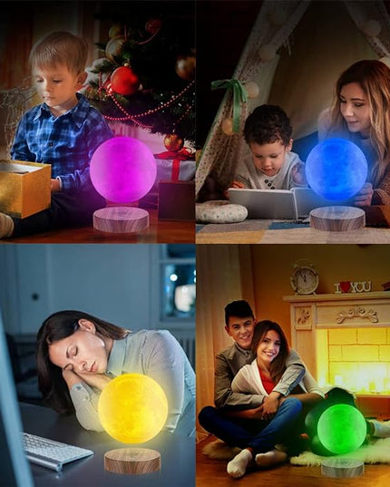 VGAzer Levitating Moon Lamp, Floating and Spinning 3D Moon Light 16 Colors Model ,Gifts for Women,Thanksgiving Christmas Gifts for Kids,Friends - LeafyLoom