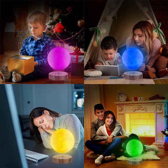VGAzer Levitating Moon Lamp, Floating and Spinning 3D Moon Light 16 Colors Model ,Gifts for Women,Thanksgiving Christmas Gifts for Kids,Friends - LeafyLoom