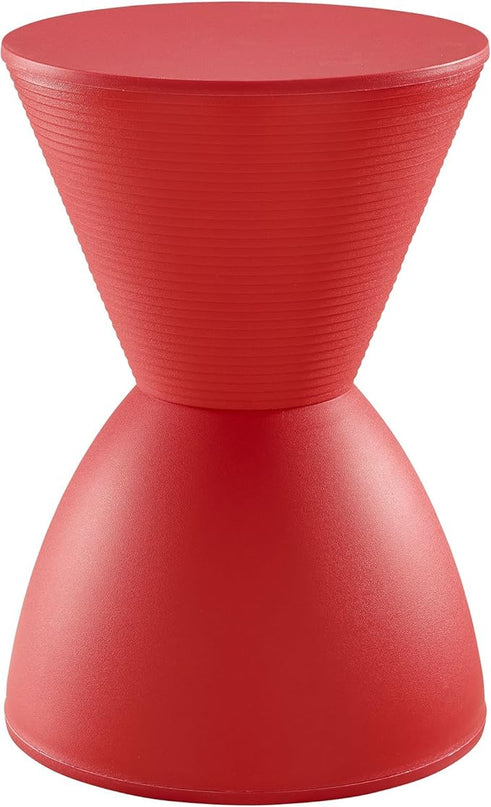 Modway Haste Contemporary Modern Hourglass Accent Stool in Red - LeafyLoom