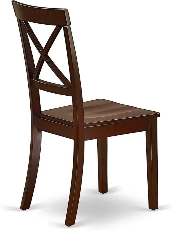 East West Furniture Antique 5 Piece Dinette Set for 4 Includes a Round Kitchen Table with Pedestal and 4 Dining Room Chairs, 36x36 Inch, ANBO5-MAH-W - LeafyLoom