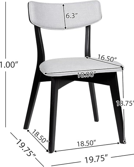 Christopher Knight Home Chazz Dining Chair, 19.75 "W x 19.75 "D x 31 "H, Chaz,Light Gray/Matte Black - LeafyLoom