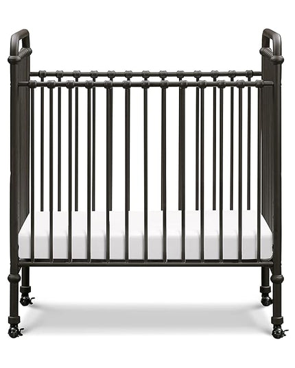 NAMESAKE Abigail 3-in-1 Convertible Mini Metal Crib in Vintage Iron, Greenguard Gold Certified - LeafyLoom