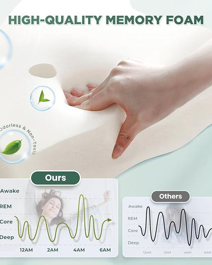 Adjustable Height Cervical Neck Pillow for Pain Relief, Hollow Contour Pillow with Cooling Breathable Pillowcase, Odorless Memory Foam Pillows, Orthopedic Bed Pillow Support Shoulder Side Back Stomach - LeafyLoom