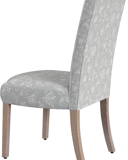 HomePop Classic Parsons Dining Chairs, Light Gray Floral with Animal Motifs(Set of 2) - LeafyLoom