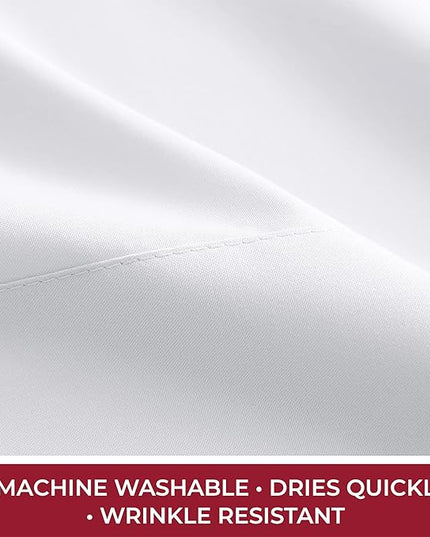 Mellanni RV Short Queen Sheets - 4 PC Iconic Collection Bedding Sheets & Pillowcases - Hotel Luxury, Extra Soft, Cooling Bed Sheets - Deep Pocket up to 10 inch (RV/Short Queen, White) - LeafyLoom