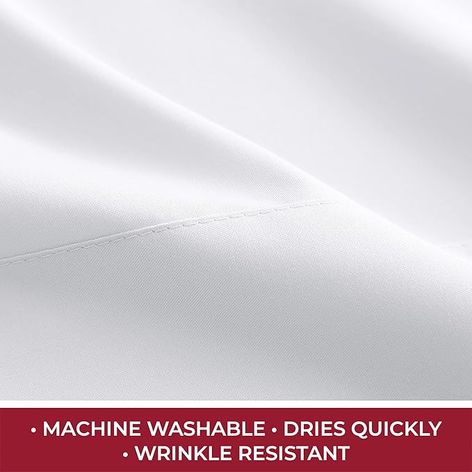 Mellanni RV Short Queen Sheets - 4 PC Iconic Collection Bedding Sheets & Pillowcases - Hotel Luxury, Extra Soft, Cooling Bed Sheets - Deep Pocket up to 10 inch (RV/Short Queen, White) - LeafyLoom