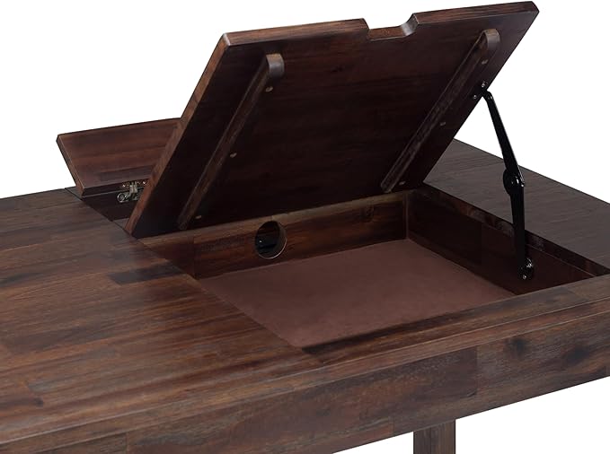 SIMPLIHOME Monroe SOLID WOOD Rustic 60 inch Home Office Desk, Writing Table, Workstation, Study Table Furniture in Distressed Charcoal Brown - LeafyLoom