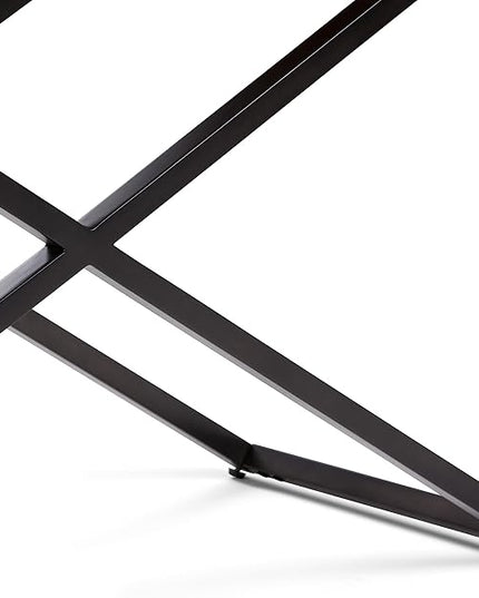 SIMPLIHOME Damien SOLID ELM WOOD 50 Inch Wide Console Table in Distressed Natural Elm, For the Living room, Entryway and Bedroom - LeafyLoom