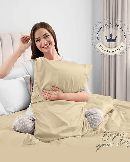 BELADOR Silky Soft Sheet Set - Luxury 6 Piece Bed Sheets for Queen Size Bed, Secure-Fit Deep Pocket with Elastic, Breathable Hotel Sheets and Pillowcase Set, Wrinkle Free Oeko-TEX - LeafyLoom
