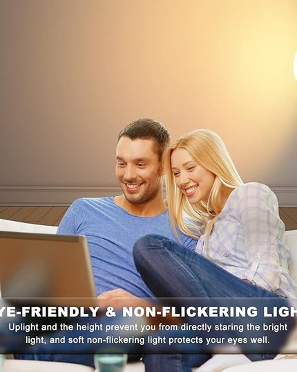 Floor Lamp, Upgraded 36W 3600LM Super Bright Torchiere LED Floor Lamps for Living Room, Stepless Dimmable Color Temperature 2700K-6500K with Remote & Touch Control, Standing Light for Bedroom Office - LeafyLoom
