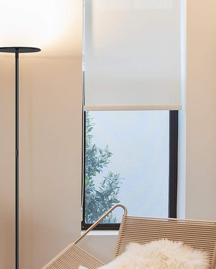 Brightech Sky LED Floor lamp, Torchiere Super Bright Floor Lamp for Living Rooms & Offices - Dimmable, Tall Standing Lamp for Bedroom Reading - Black Chrome - LeafyLoom