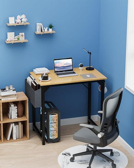 32 Inch Small Office Desk Modern Simple Style Writing Study Work Computer Table for Home Bedroom - LeafyLoom