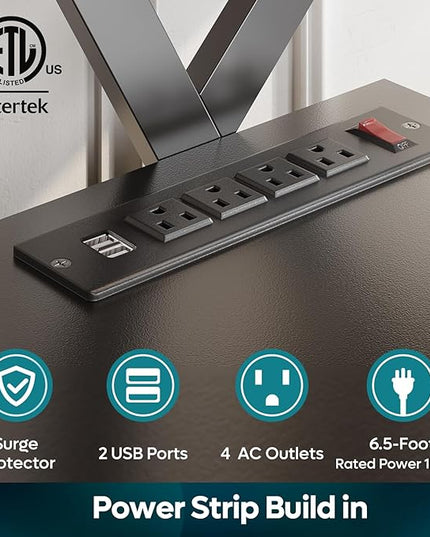 Bestier LED Entertainment Center with Power Outlets Gaming TV Stand for TV up to 65 Inch 55” TV Game Console for Living Room Bedroom Removable Drawer 20 Dynamic RGB Modes, Carbon Fiber Black - LeafyLoom