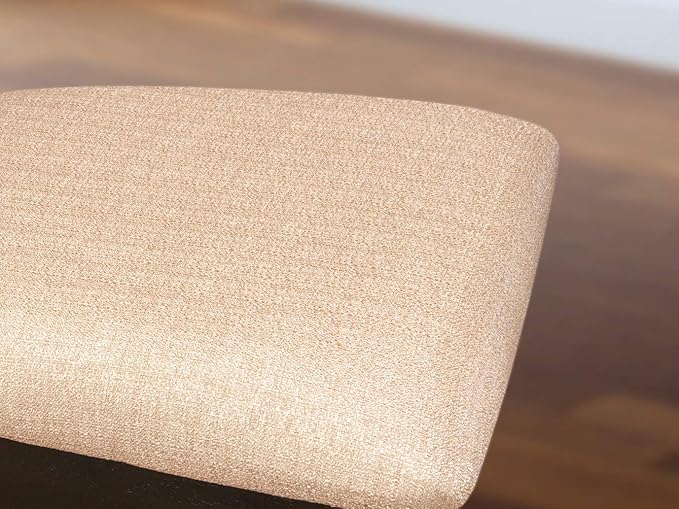 East West Furniture NFVA5-BLK-C 5 Piece Modern Dining Set Includes a Rectangle Wooden Table with Butterfly Leaf and 4 Linen Fabric Upholstered Chairs, 32x54 Inch - LeafyLoom