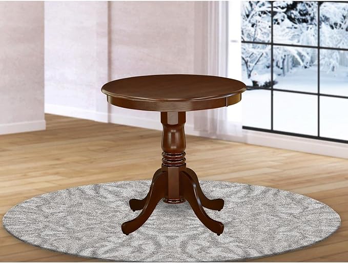 East West Furniture EMT-MAH-TP Eden Dining Room Table - a Round kitchen Table Top with Pedestal Base, 30x30 Inch, Mahogany - LeafyLoom