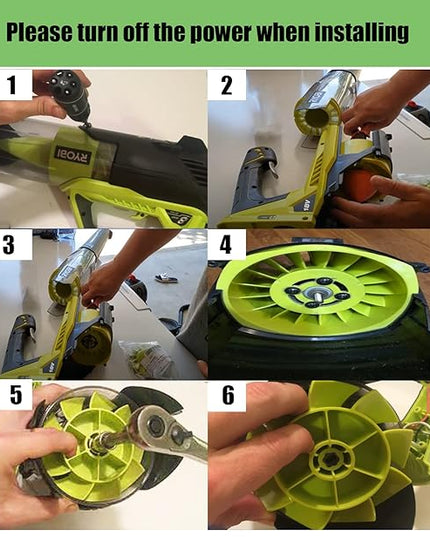 Blower Fan Blade 529437004 for Ryobi 18 Volt Blower Fan P2108 P21081 P21081VN P21081VNM Fits Ryobi Leaf Blower Part 529437004 529437003 529437001（W/Insert Nut）- 2 Pack - LeafyLoom