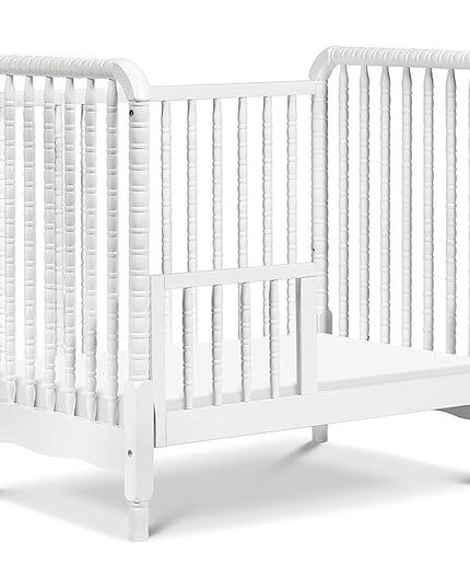 DaVinci Jenny Lind 3-in-1 Convertible Mini Crib in White, Removable Wheels, Greenguard Gold Certified - LeafyLoom