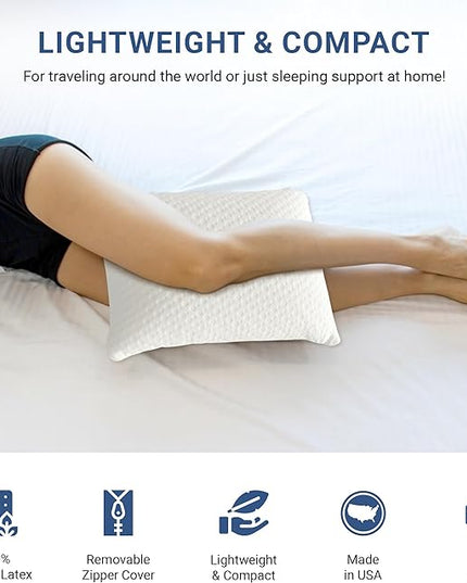 Travel Mini Pillow - 100% Talalay Latex, Compressable, Light and Compact, Sleep on Vacation, Camping, Hiking, Airplanes, Hotels, Home - LeafyLoom
