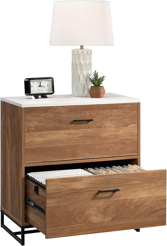 Sauder Tremont Row Lateral File, L: 15.71" x W: 27.95" x H: 29.53", Sindoori Mango - LeafyLoom
