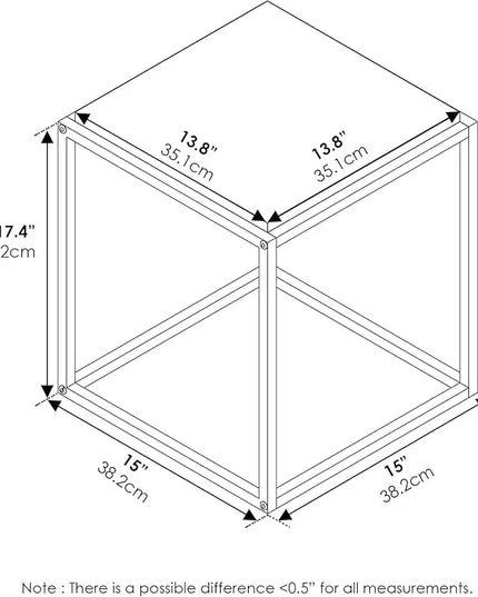 Furinno Moretti Cube Modern Stackable End Table Shelf, French Oak Grey - LeafyLoom